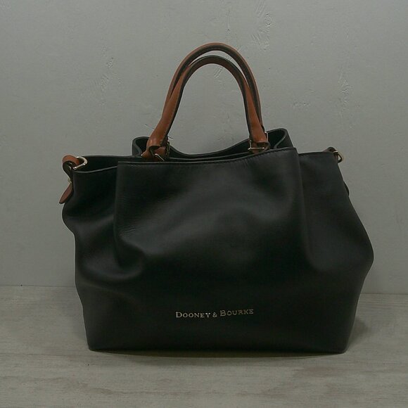 Dooney & Bourke City Barlow Large Satchel Black European Leather Purse | Bag - Picture 2 of 16